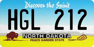 ND license plate HGL212
