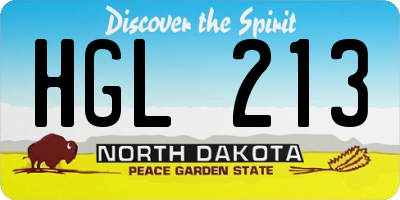 ND license plate HGL213