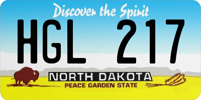 ND license plate HGL217