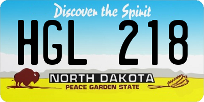 ND license plate HGL218