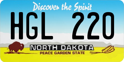 ND license plate HGL220