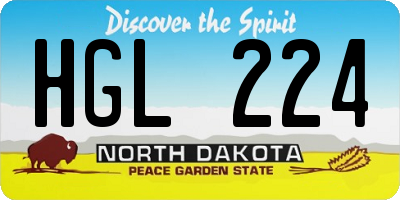 ND license plate HGL224