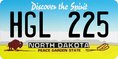 ND license plate HGL225