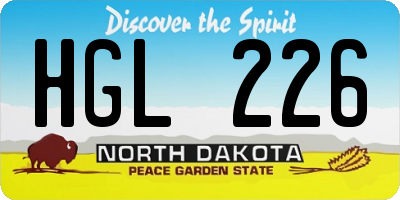 ND license plate HGL226