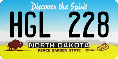 ND license plate HGL228