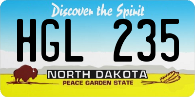ND license plate HGL235