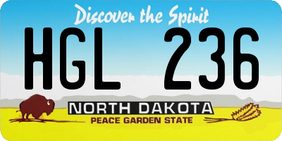 ND license plate HGL236