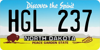 ND license plate HGL237