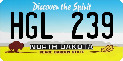 ND license plate HGL239