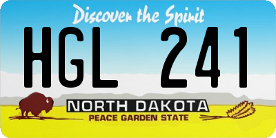 ND license plate HGL241