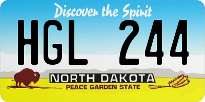 ND license plate HGL244