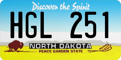 ND license plate HGL251
