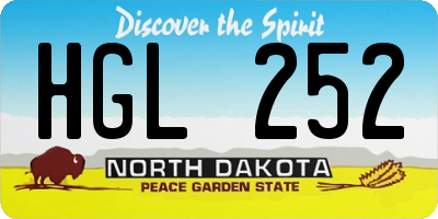ND license plate HGL252