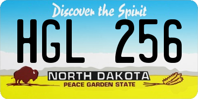 ND license plate HGL256