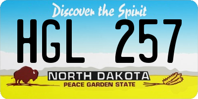 ND license plate HGL257
