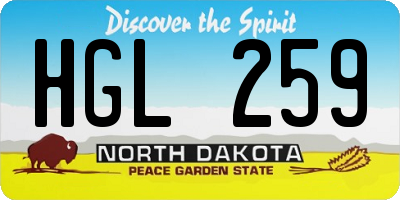 ND license plate HGL259