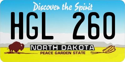 ND license plate HGL260