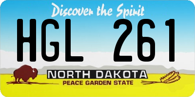 ND license plate HGL261