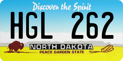 ND license plate HGL262