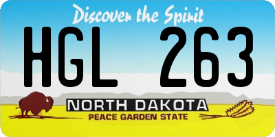 ND license plate HGL263