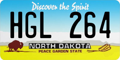 ND license plate HGL264