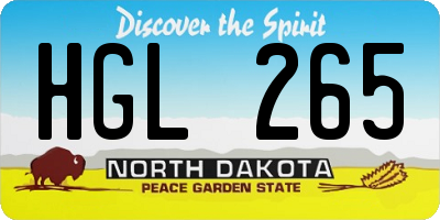 ND license plate HGL265