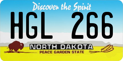 ND license plate HGL266