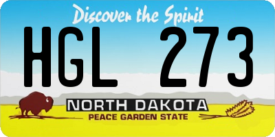ND license plate HGL273