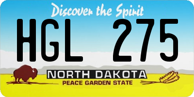 ND license plate HGL275