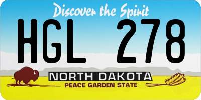 ND license plate HGL278