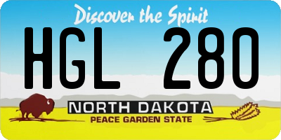 ND license plate HGL280