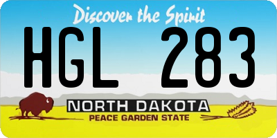 ND license plate HGL283