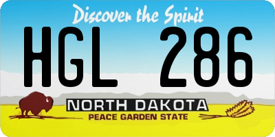 ND license plate HGL286