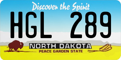 ND license plate HGL289