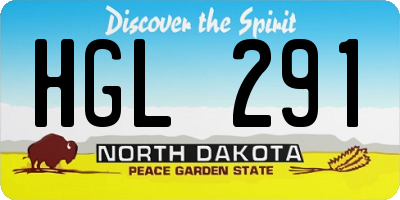 ND license plate HGL291