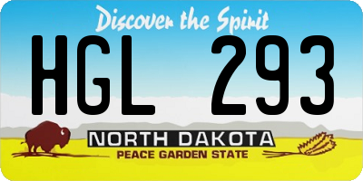 ND license plate HGL293