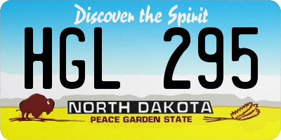 ND license plate HGL295