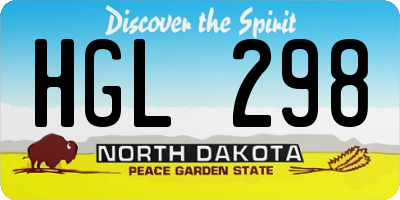 ND license plate HGL298