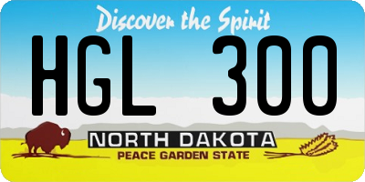 ND license plate HGL300