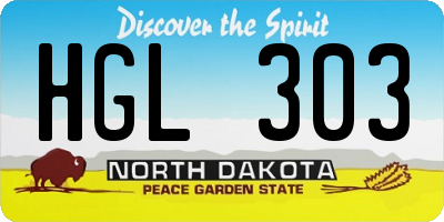 ND license plate HGL303