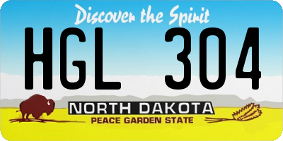 ND license plate HGL304