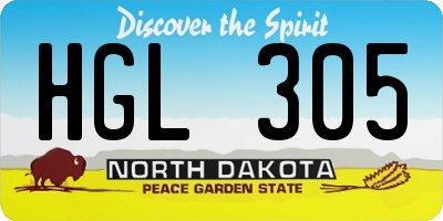 ND license plate HGL305