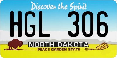 ND license plate HGL306