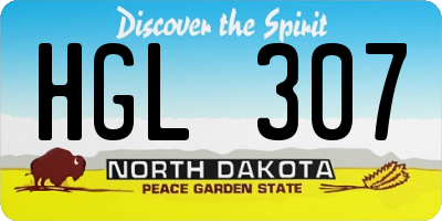 ND license plate HGL307