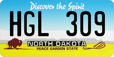 ND license plate HGL309