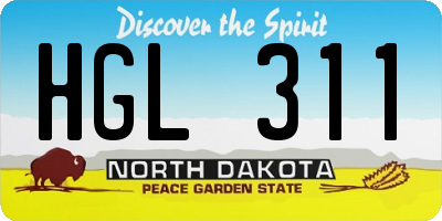 ND license plate HGL311