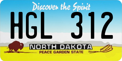 ND license plate HGL312