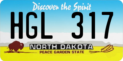ND license plate HGL317