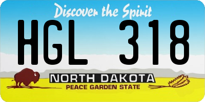 ND license plate HGL318