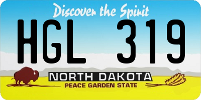 ND license plate HGL319